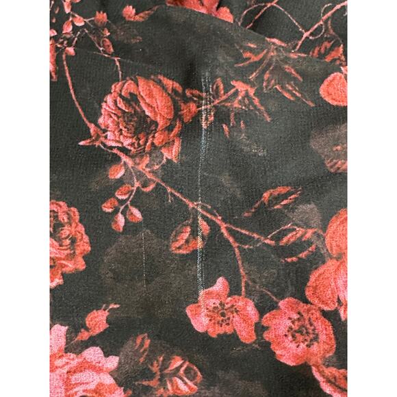 Keepsake Dress Womens 8 Black Red Floral‎ Ruffles Frilly Whimsigoth Fairy Grunge - Picture 13 of 13